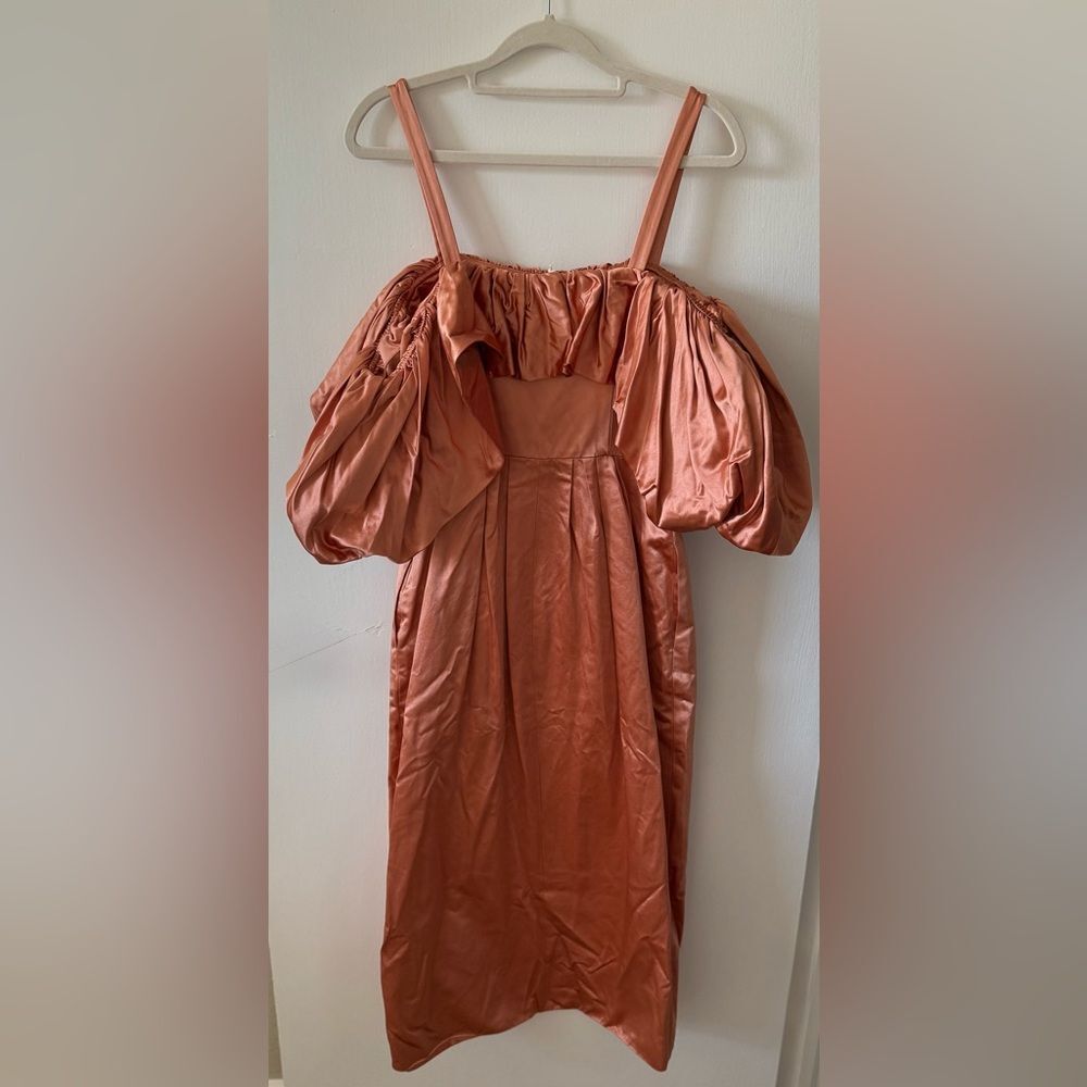 Ulla Johnson | Lelita Dress Copper Gold Puff Sleeves - Picture 4 of 5